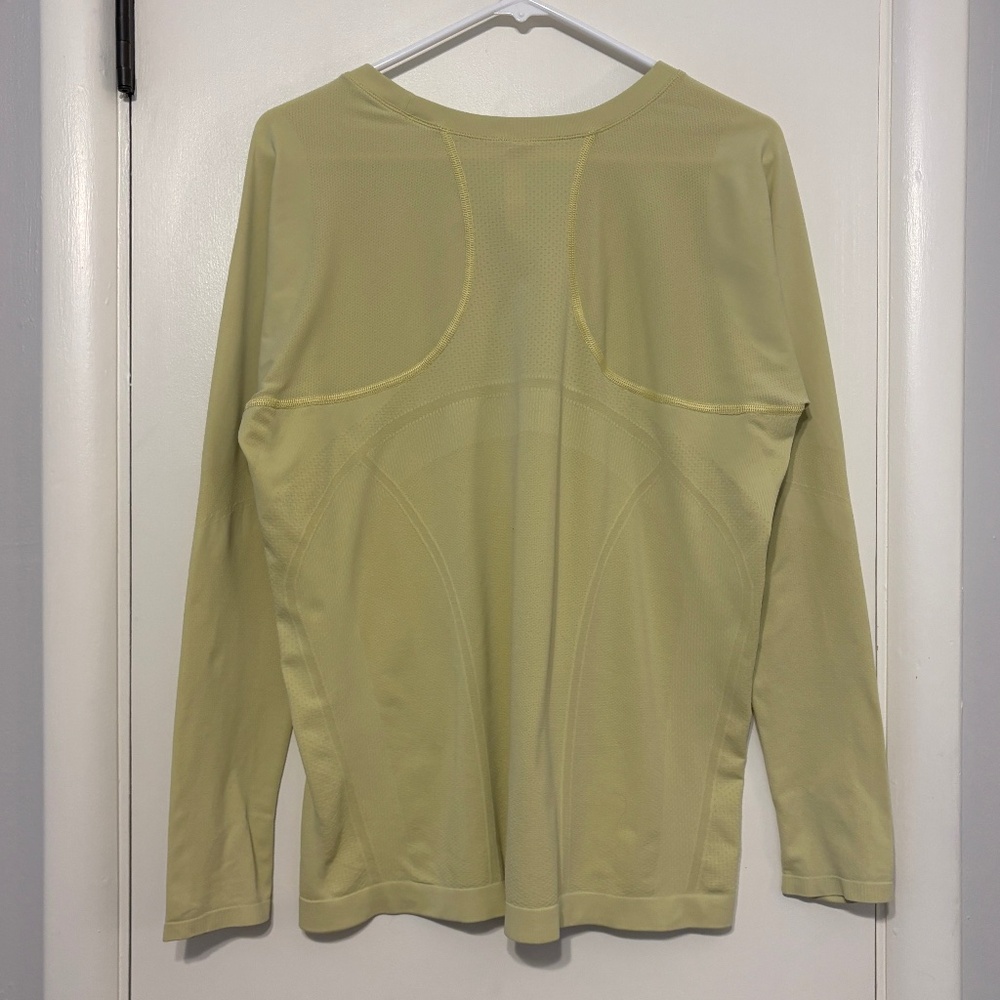 Athleta #530524 Women's Plus L/S Momentum Seamless Tee Shirt Top 1X Yellow - Picture 4 of 9